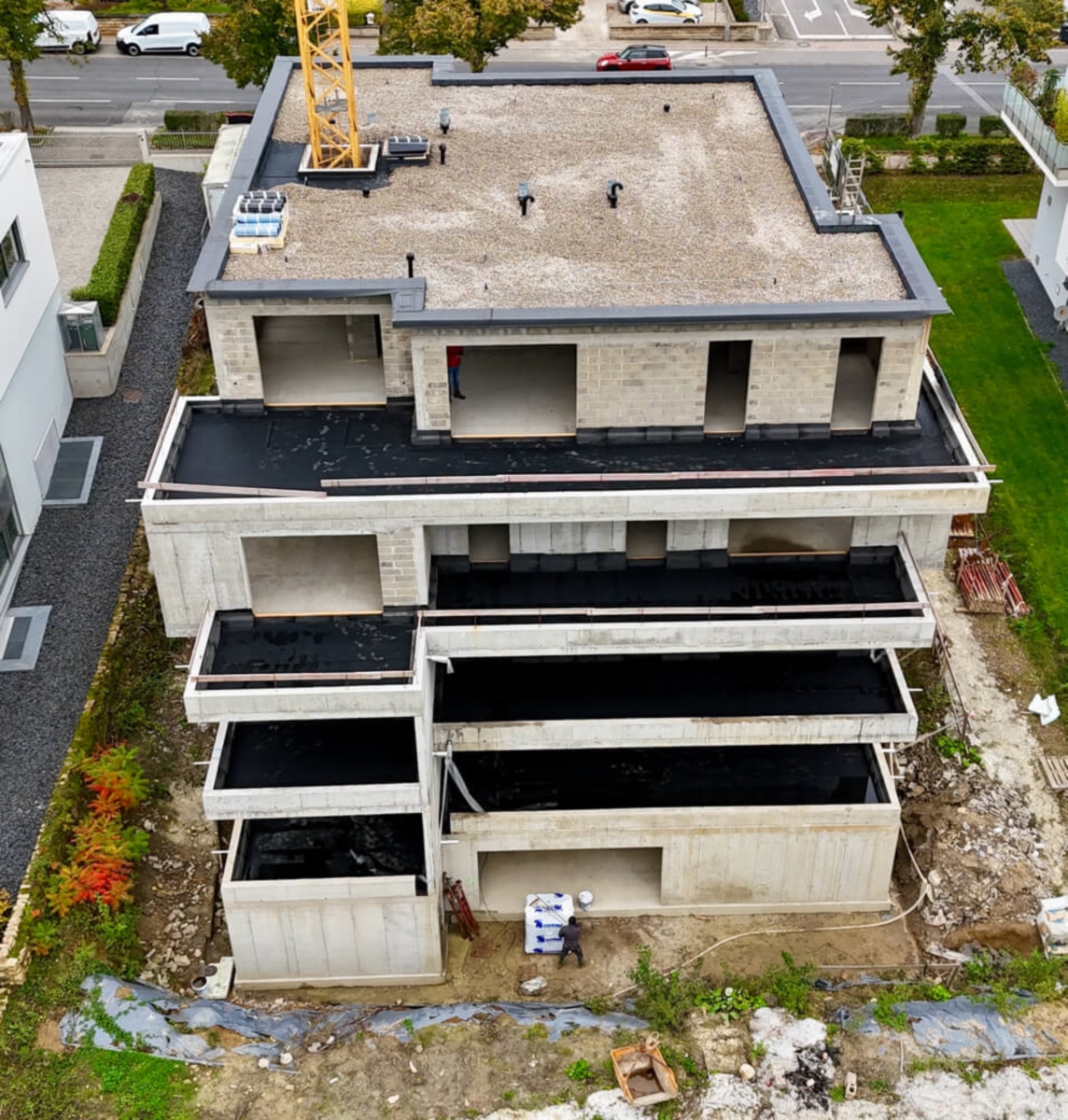 Équipe sur chantier d'étanchéité